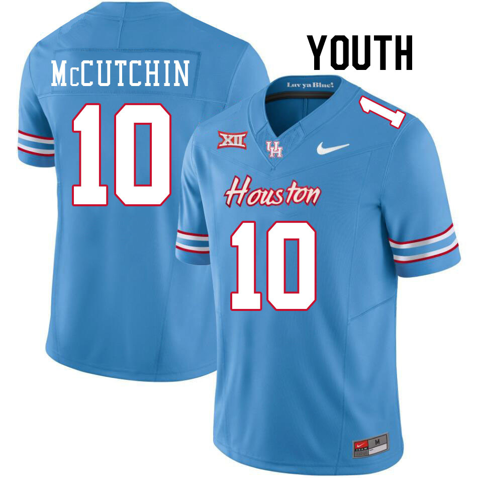 Youth #10 Latreveon McCutchin Houston Cougars College Football Jerseys Stitched-Oilers